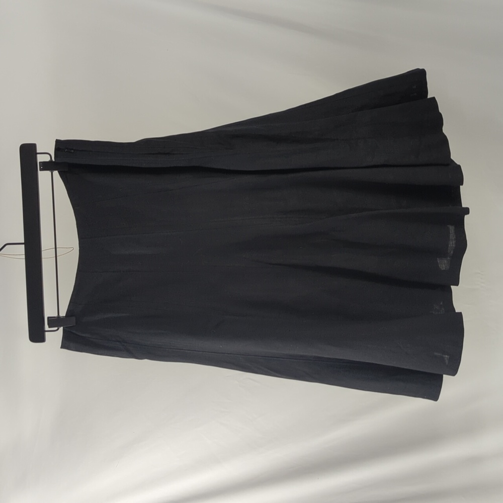 Ralph Lauren Black Linen Midi Skirt